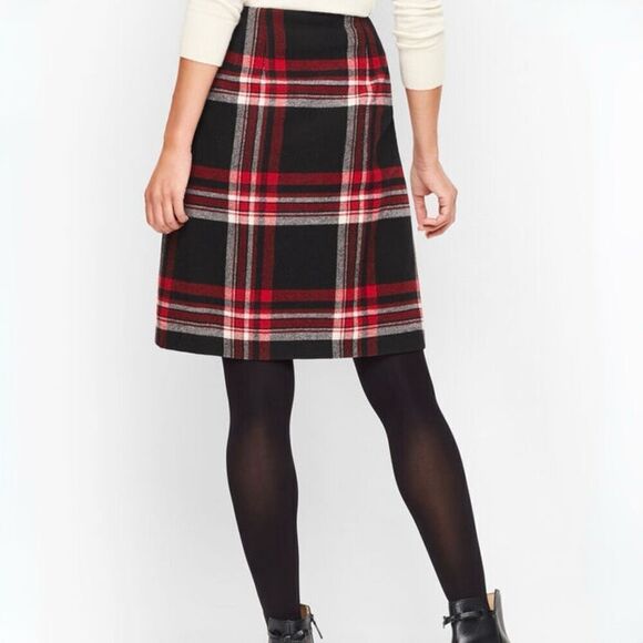 Talbots Wool Blend A-Line Plaid Skirt size 12P - Picture 2 of 10